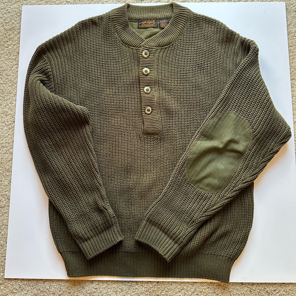 100% Cotton Army Green Hypoallergenic Breathable Mens Outdoor Large Sweater